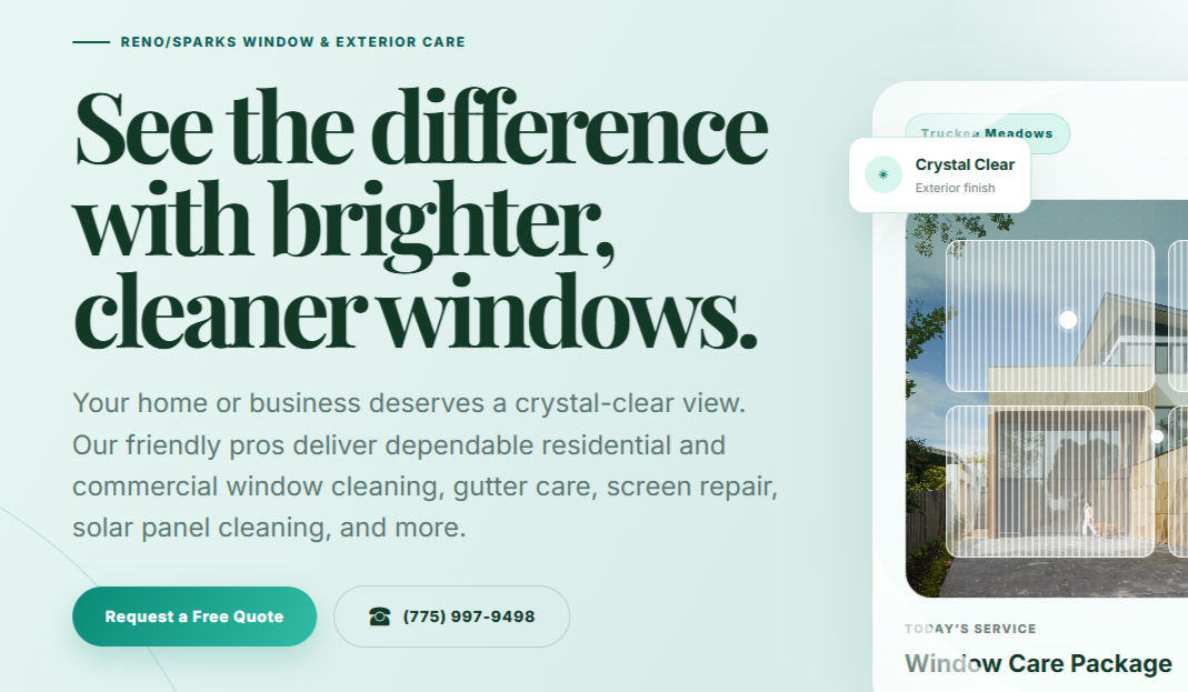 Preview of a window-care business website